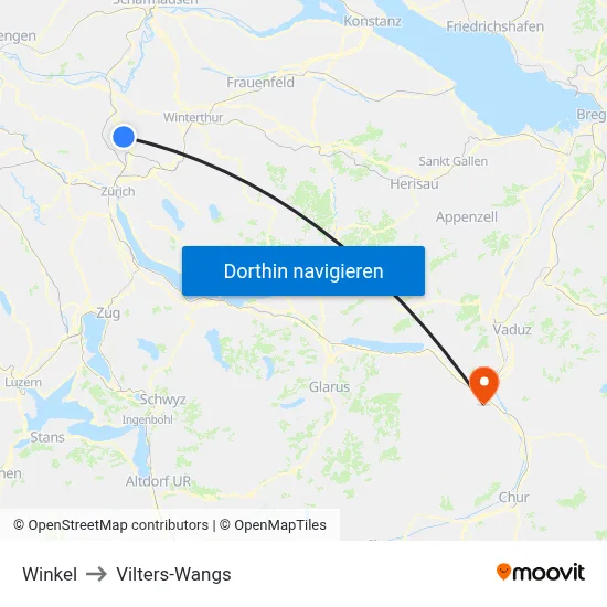 Winkel to Vilters-Wangs map