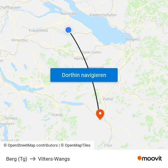 Berg (Tg) to Vilters-Wangs map