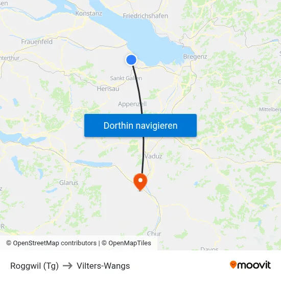 Roggwil (Tg) to Vilters-Wangs map
