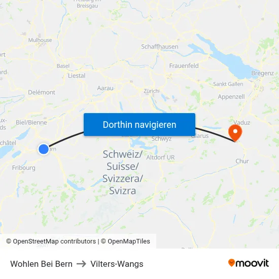Wohlen Bei Bern to Vilters-Wangs map