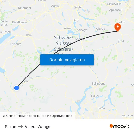 Saxon to Vilters-Wangs map