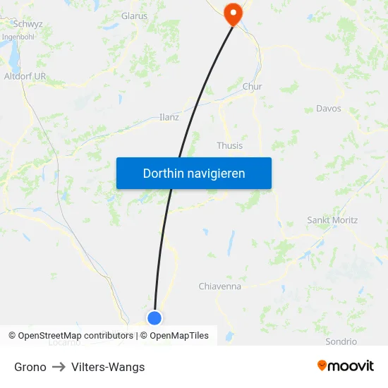 Grono to Vilters-Wangs map