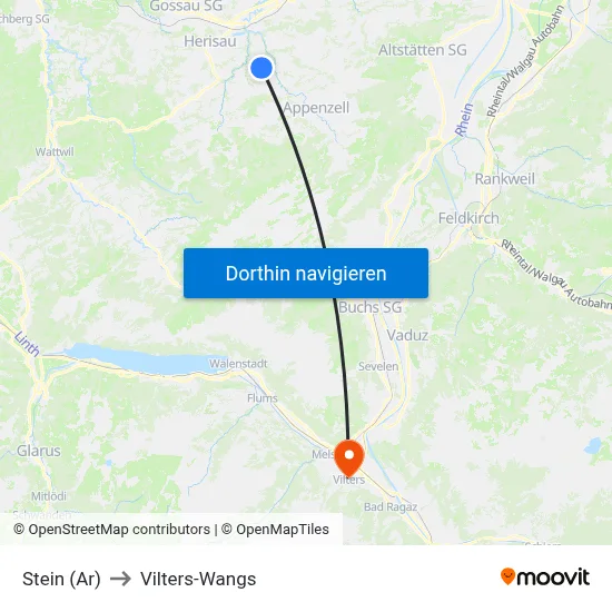 Stein (Ar) to Vilters-Wangs map