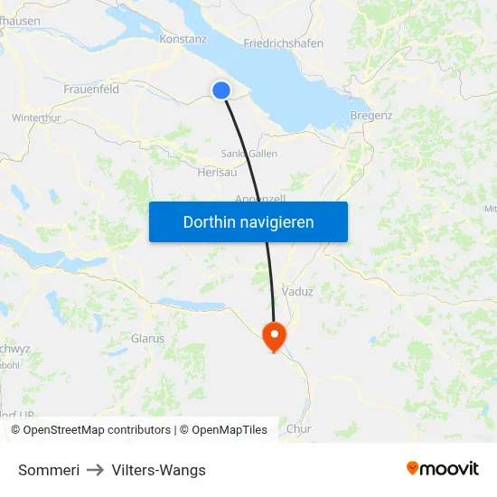 Sommeri to Vilters-Wangs map