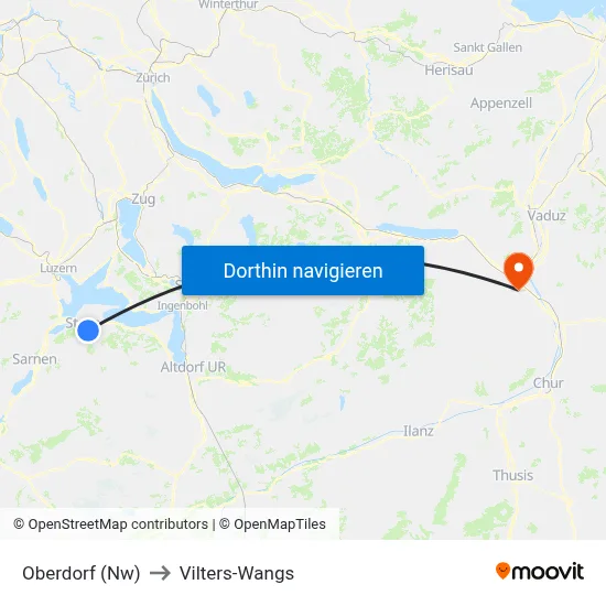 Oberdorf (Nw) to Vilters-Wangs map