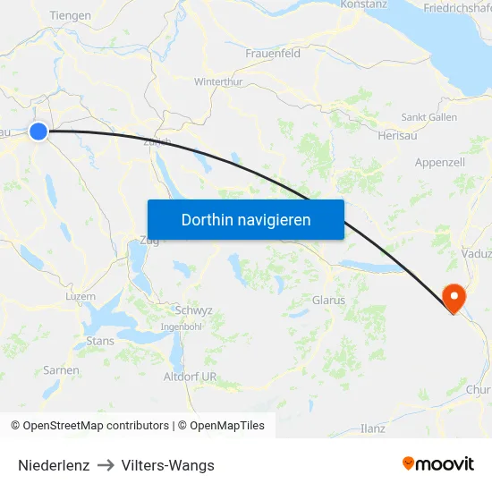 Niederlenz to Vilters-Wangs map