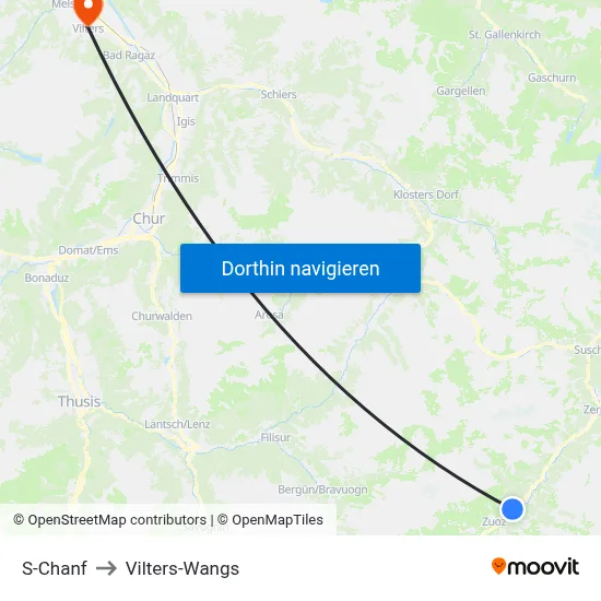 S-Chanf to Vilters-Wangs map