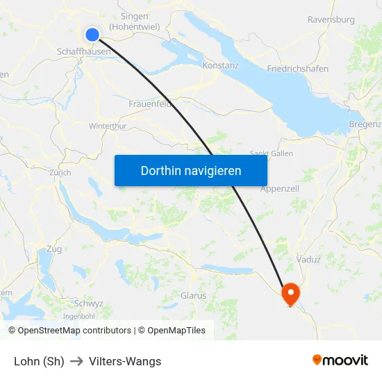 Lohn (Sh) to Vilters-Wangs map