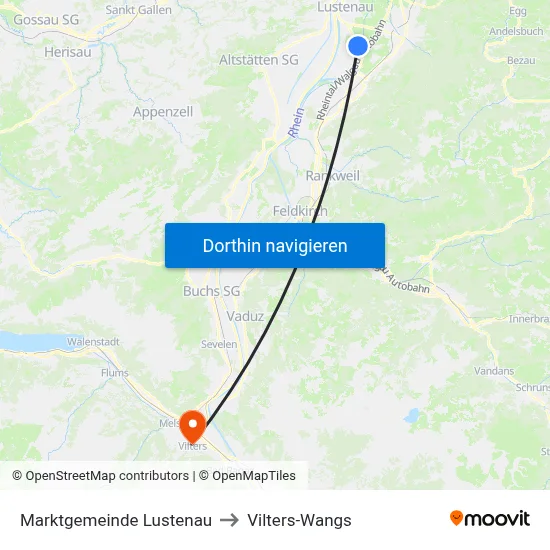 Marktgemeinde Lustenau to Vilters-Wangs map
