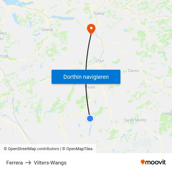 Ferrera to Vilters-Wangs map