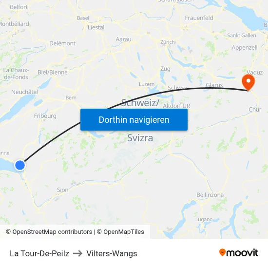 La Tour-De-Peilz to Vilters-Wangs map