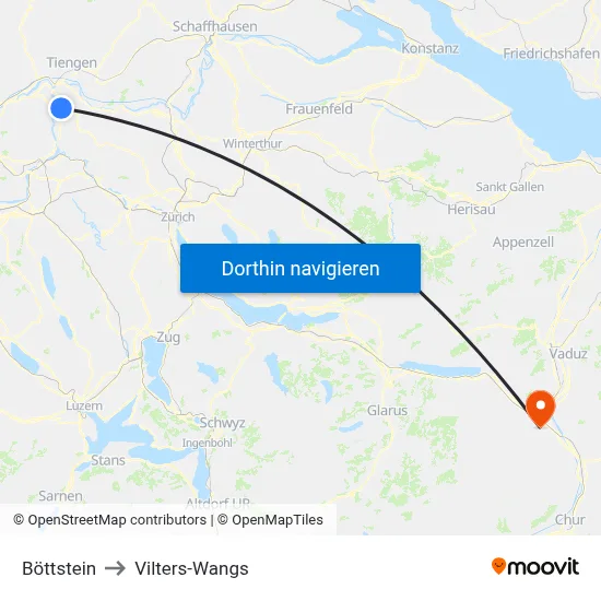 Böttstein to Vilters-Wangs map