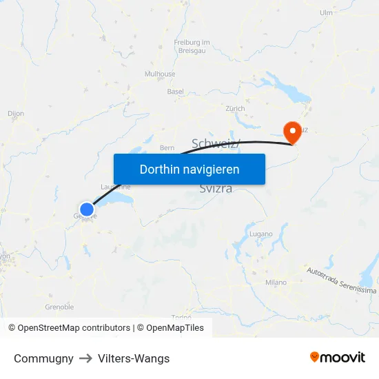 Commugny to Vilters-Wangs map