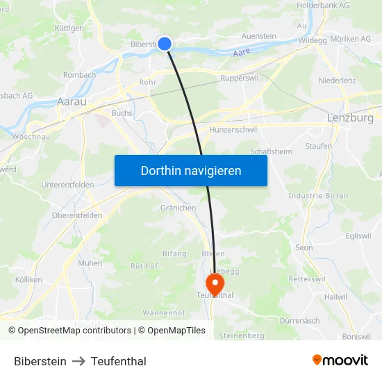 Biberstein to Teufenthal map