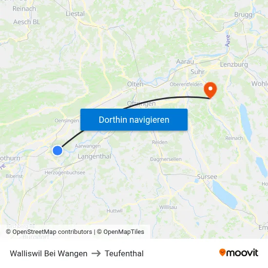 Walliswil Bei Wangen to Teufenthal map