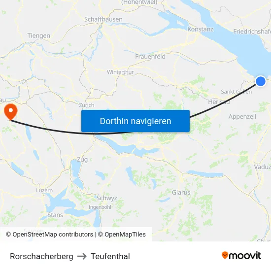 Rorschacherberg to Teufenthal map