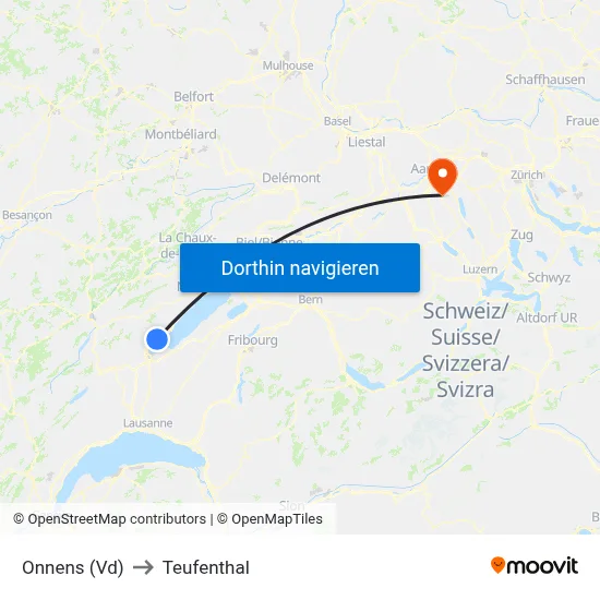 Onnens (Vd) to Teufenthal map