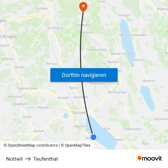 Nottwil to Teufenthal map