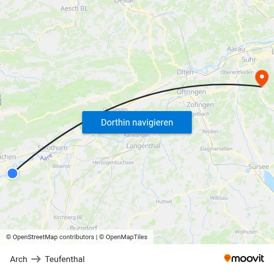 Arch to Teufenthal map