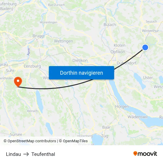 Lindau to Teufenthal map