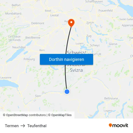 Termen to Teufenthal map