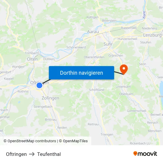 Oftringen to Teufenthal map