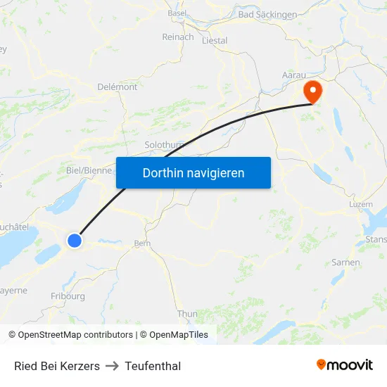 Ried Bei Kerzers to Teufenthal map