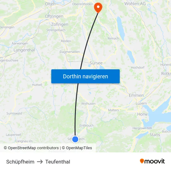 Schüpfheim to Teufenthal map