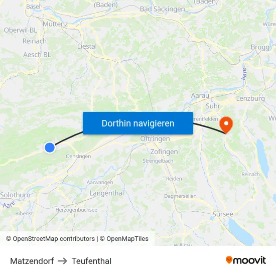 Matzendorf to Teufenthal map
