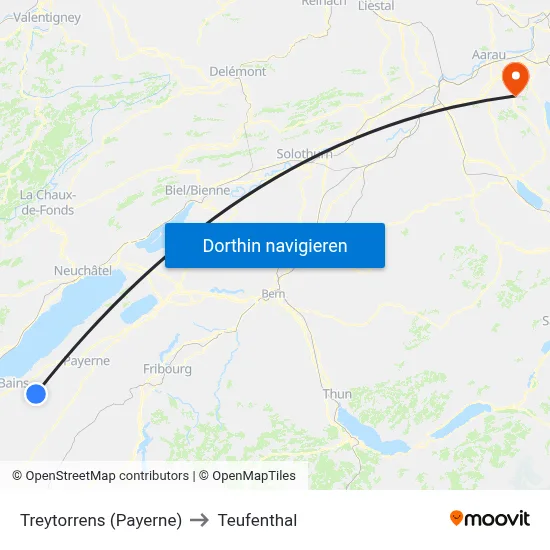 Treytorrens (Payerne) to Teufenthal map