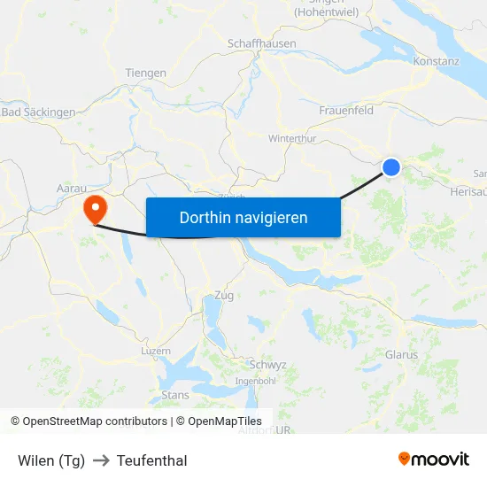 Wilen (Tg) to Teufenthal map