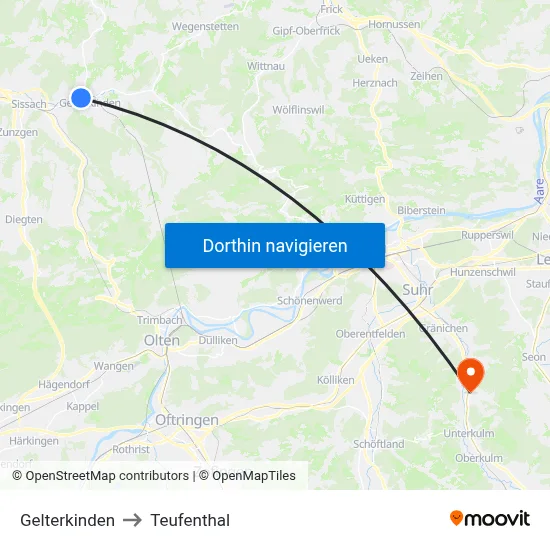 Gelterkinden to Teufenthal map