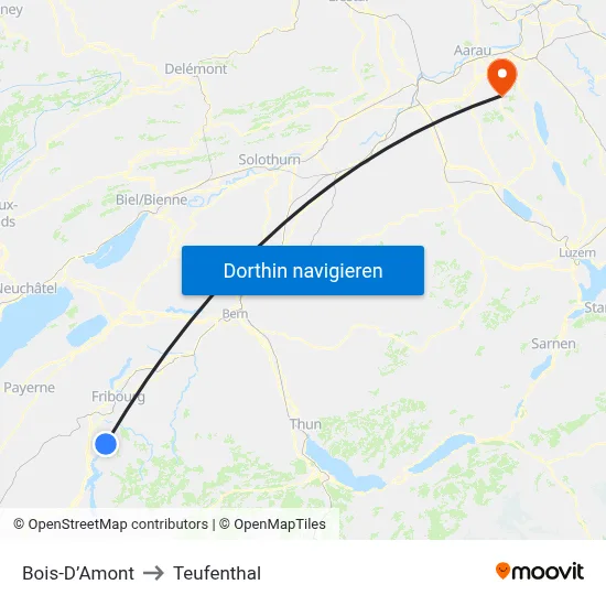 Bois-D’Amont to Teufenthal map