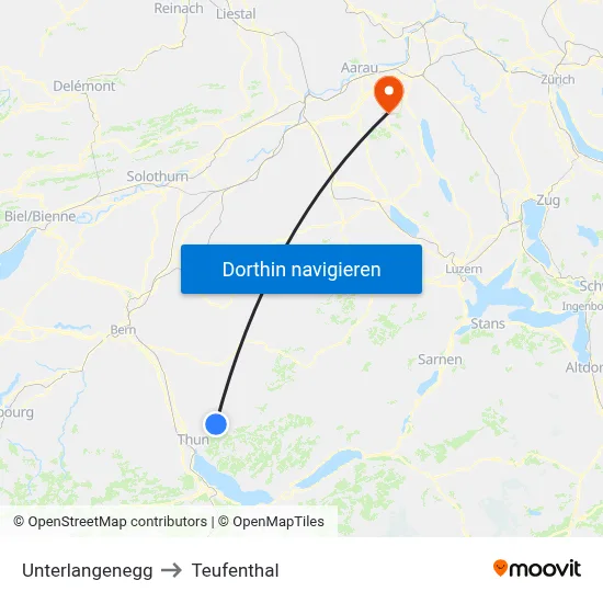 Unterlangenegg to Teufenthal map