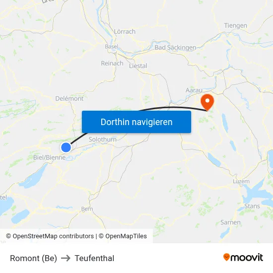 Romont (Be) to Teufenthal map