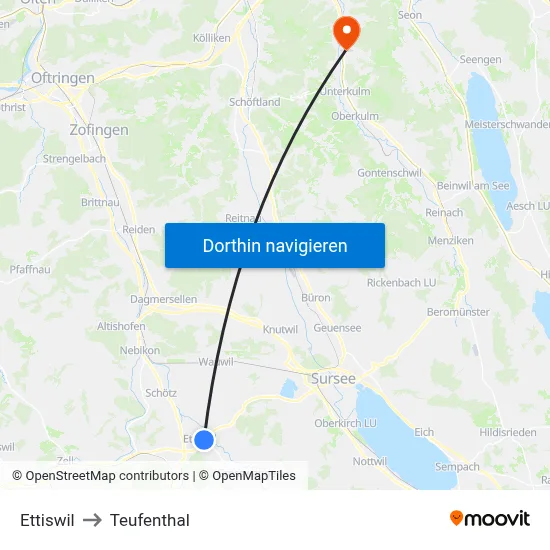Ettiswil to Teufenthal map
