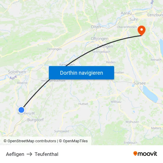 Aefligen to Teufenthal map