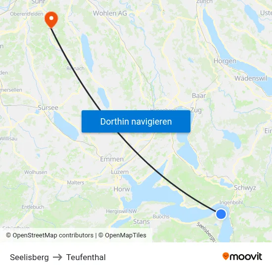 Seelisberg to Teufenthal map