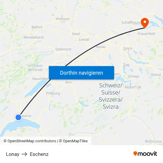 Lonay to Eschenz map