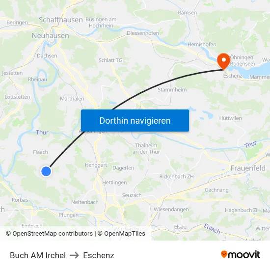 Buch AM Irchel to Eschenz map