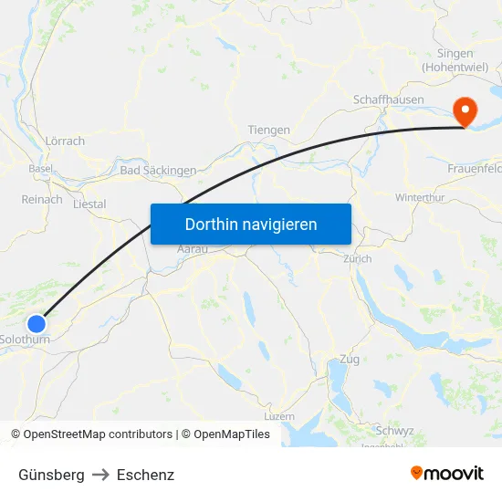 Günsberg to Eschenz map