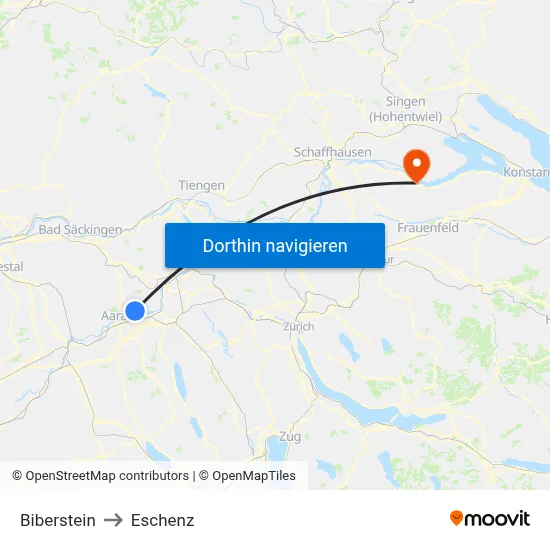 Biberstein to Eschenz map
