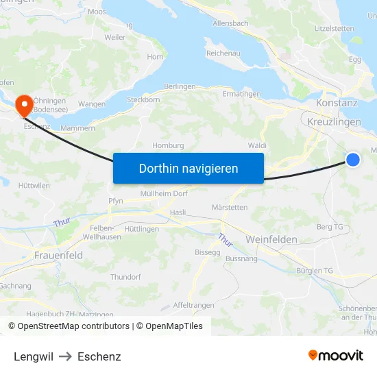 Lengwil to Eschenz map