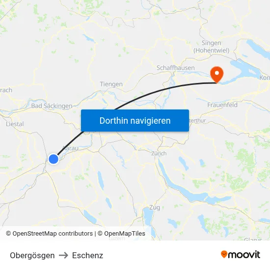 Obergösgen to Eschenz map