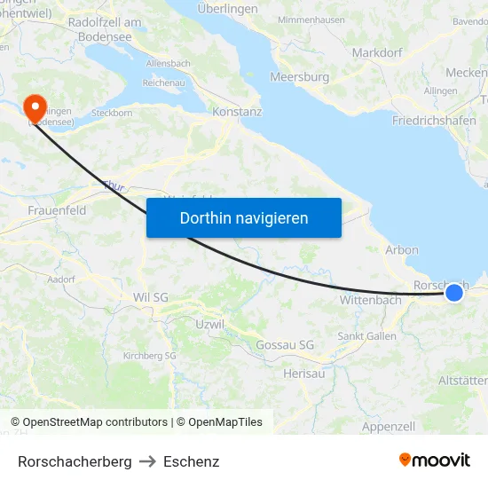 Rorschacherberg to Eschenz map