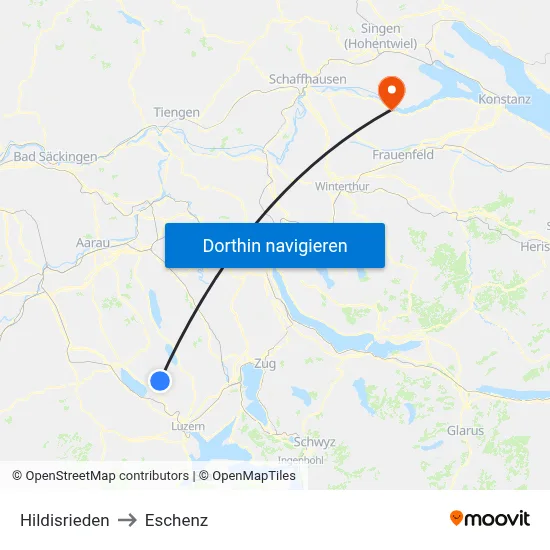 Hildisrieden to Eschenz map