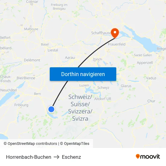 Horrenbach-Buchen to Eschenz map