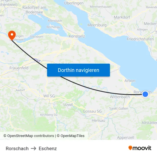 Rorschach to Eschenz map