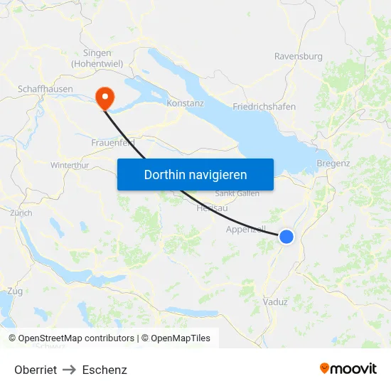 Oberriet to Eschenz map