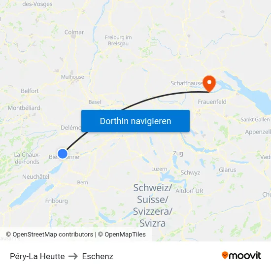 Péry-La Heutte to Eschenz map